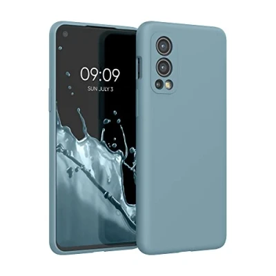 Abbildung von kwmobile Hülle kompatibel mit OnePlus Nord 2 5G Silikon Handy Case Handyhülle weiche Oberfläche kabelloses Laden Arctic Night