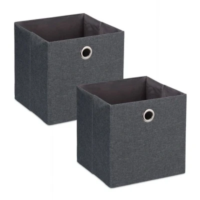 Abbildung von relaxdays Aufbewahrungsbox im 2er Set, Dunkelgrau