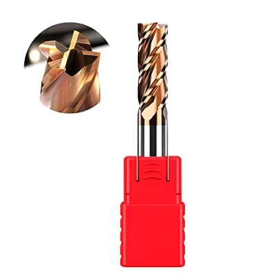Abbildung von ASNOMY VHM Fräser Schaftfräser Hartmetal, AlTiN beschichtet 55 HRC 4 Schneiden, bohren, fräsen, schlichten, eintauchen, CNC, Wolframkarbid (8mm)