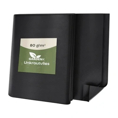 Abbildung von GARDENIX Gartenvlies gegen Unkraut Unkrautvlies Wasserdurchlässig 80g/m² Schwarz UV beständig Folie 1 x 10m (10m²) Vlies Hochbeet, Unkrautschutzfolie, Gartenflies, Beetfolie Pflanzfolie