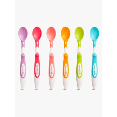Abbildung von Munchkin Babylöffel mit weicher Spitze, Beikostlöffel Set ergonomischen Griffen, spülmaschinenfestes Plastikbesteck, für Babys &amp; Kleinkinder, BPA frei 6er