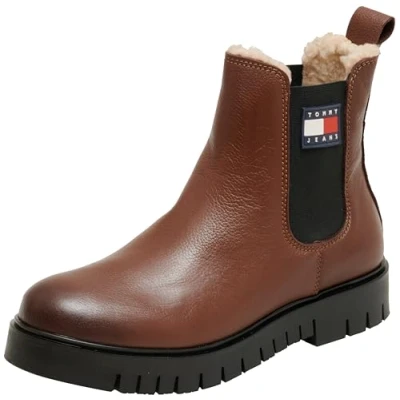 Abbildung von Tommy Jeans Chelsea BOOT Plateaustiefelette, Damen, Größe: 36, Carob chocolate Schuhe
