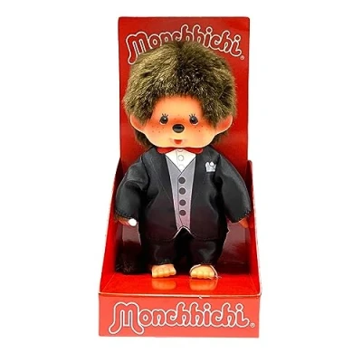 Abbildung von Monchhichi Plüschfigur Bräutigam Junge 20 cm Puppe im Anzug Hochzeit