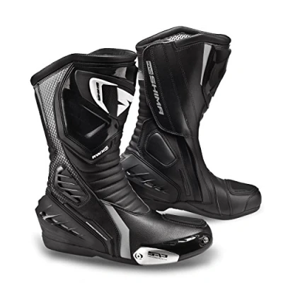 Abbildung von Shima RWX 6 Women, Damen Vintage Retro Road Sportstiefel Aus Leder Motorradstiefel Frauen Sport Sommer (36 40), Schwarz