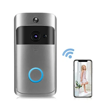 Abbildung von ciciglow Funkklingel mit Kamera, Türklingel 1280 x 720 Auflösung Video 6800mAh Akku Nachtsicht Bewegungserkennung APP Steuerung für Android IOS (Batterien Nicht enthalten)