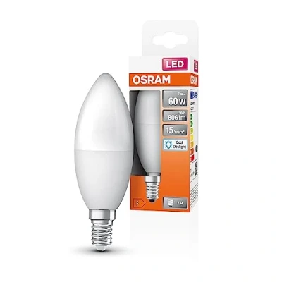 Abbildung von OSRAM LED Star Classic B60 Lampe für E14 Sockel, Kerzenform, matte Optik, 806 Lumen, tageslichtweiß (6500K), Ersatz herkömmliche 60W Glühbirnen, nicht dimmbar, 1er Pack
