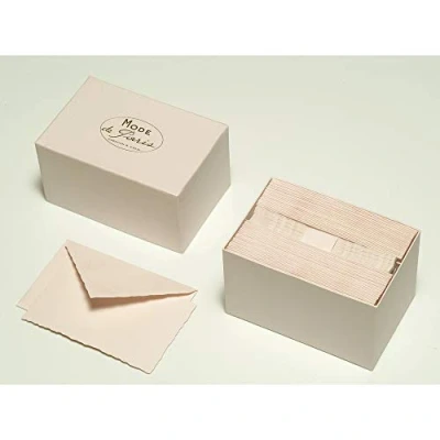 Abbildung von G. Lalo 92305L Korrespondenz Set &#039;&#039;Mode de Paris&#039;&#039; mit 30 Karten 9,7x15,2 cm, 300g und Umschläge, gefüttert, Büttenrand, 10x15,8 1 Set, Rosa