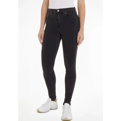 Abbildung von Tommy Jeans Skinny fit Damenjeans Low Waist mit Waschung, Logo Badge