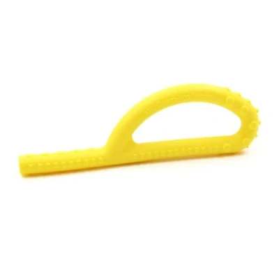 Abbildung von ARK® Grabber Goshabunga Tube in glatt oder texturiert mit einfacher Handhabung für Kinder durch Schlaufenform inkl. ATC Pflegeanleitung Kiefermotorik, Beißblock, Kauen (texturiert, weich, gelb)