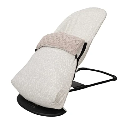 Abbildung von Bezug + Fußsack für BabyBjörn Balance Soft (Ersatz Originalpolster), hypoallergen, hyperweich, atmungsaktiv (Beige Bio Baumwolle)