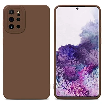 Abbildung von Cadorabo Hülle kompatibel mit Samsung Galaxy S20 Plus Schutzhülle TPU Silikon Case Liquid Design Kameraschutz Slim Kratzfest Weiche Gummi Rundumschutz für in Braun