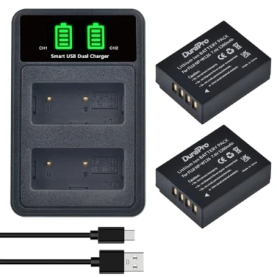 Abbildung von DuraPro 2X NP W126 Akku + LED USB Doppelladegerät für Fuji W126S X100F X A1 E2 E2S Pro1 Pro2 T1 T2 T3 T10 T20 T100 H1 FinePix HS33EXR HS50EXR Kameras