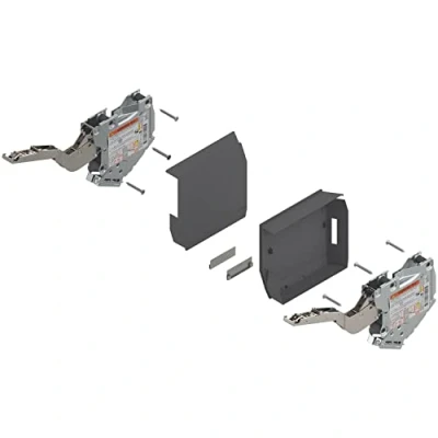 Abbildung von Blum Aventos HK S Klappscharnier Liftbeschlag Klappenhalter Hochklappbeschlag Kraftspeicher Set 960 2115 tiefgrau
