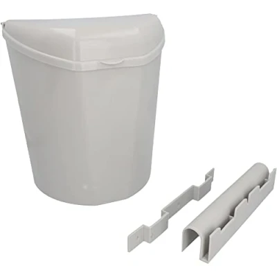 Abbildung von cartrend Caravan Abfalleimer mit Deckel und Halterung, 6 Liter, Camping, Campingzubehör, Wohnwagen, Wohnmobil, Wohnwagenzubehör, grau
