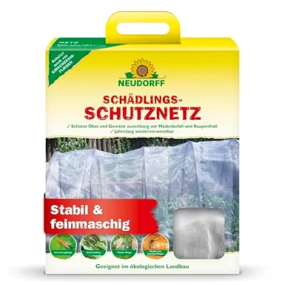 Abbildung von Neudorff Schutznetz SchädlingsschutzNetz 2,30m x 4,25m, (Feinmaschiges Kulturschutznetz schützt Obst und Gemüse im Beet vor Schädlingen, Pflanzenschutznetz für Hochbeet), Gemüseschutznetz verwendbar ökologischen Landbau