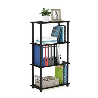 Abbildung von Furinno Turn N Tube 4 Stufe Mehrzweck Regal, Espresso/Schwarz, 59.9 (Breite) x 109.9 (Höhe) 29.7 (Tiefe) cm