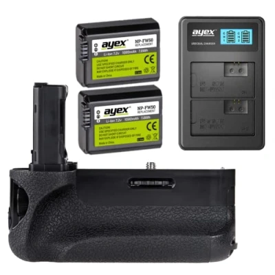 Abbildung von ayex Batteriegriff Sony Alpha A7 II A7R A7S II+2xNP FW50+USB Ladegerät