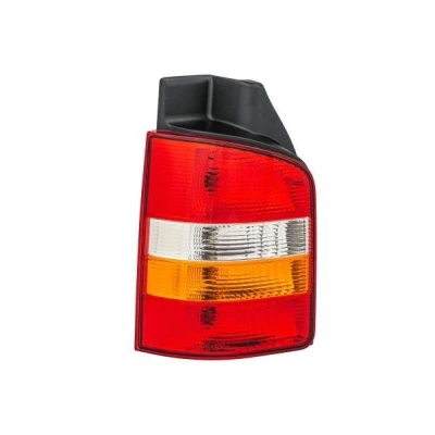 Abbildung von HELLA 2SK 008 579 111 Rückleuchte links P21/4W, P21W 12 gelb, glasklar, Rot weiß mit Glühlampen Lampenträger VOLKSWAGEN: Transporter 5 Kastenwagen