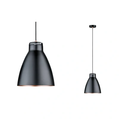 Abbildung von Paulmann 79609 Neordic Roald Pendelleuchte max. 1x20W Hängelampe für E27 Lampen Deckenlampe Schwarz m/Kupfer m 230V Metall/Marmor ohne Leuchtmittel