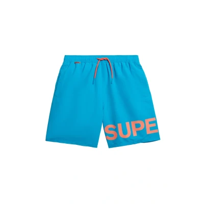 Abbildung von Superdry Graphic INCH Badeshorts, Herren, Größe: Small, Hawaii blue