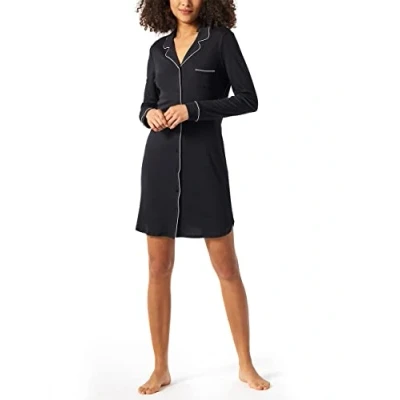Abbildung von Schiesser Damen Sleepshirt 90cm Nachthemd, schwarz, 38