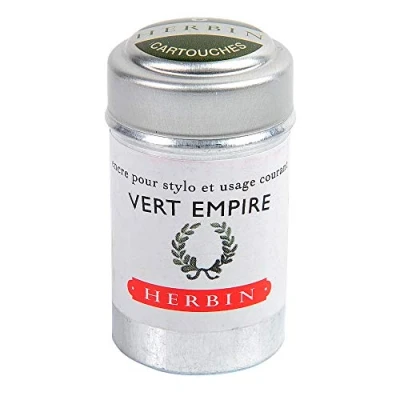 Abbildung von Jacques Herbin 20139T Tintenpatronen für Füllfederhalter und Tintenroller (Produkt ohne Verpackung Objektiv Abfall), Empire Grün, Olivengrün