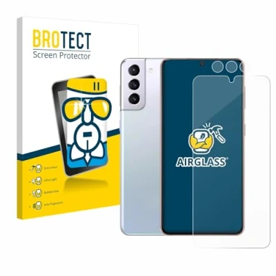 Abbildung von BROTECT Schutzglas für Samsung Galaxy S21 (Display+Kamera) Schutzfolie Panzer Folie Glas [Extrem Kratzfest 9H, Anti Fingerprint, Ultra Transparent]