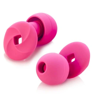 Abbildung von Ohrstöpsel zum Schlafen Weicher, wiederverwendbarer Silikon Gehörschutz, SNR 33 dB Geräuschreduzierung. Mit Tragebox und Aufsätzen in Größen XS/S/M/L. (bright pink, Einheitsgröße)