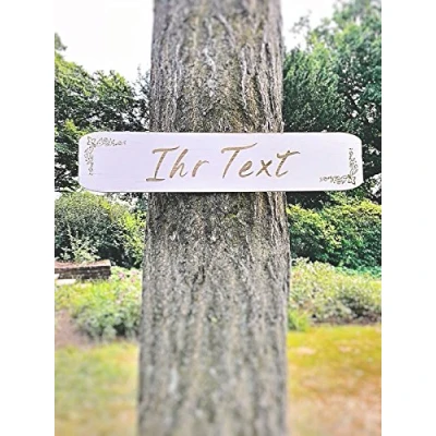 Abbildung von Holzura Großes Holzschild für Hochzeit, Schild aus Holz mit Ihrem Text als Individuelles Wegweiser Party und Hochzeit