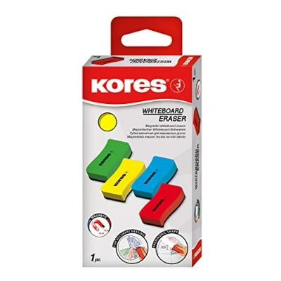 Abbildung von Kores Magnetischer Whiteboard Schwamm für Schule, Büro und Zuhause, Trocken Wischen, Leichtgewichtig Ergonomische Form, 100 x 70 20mm, 1 Stück Packung, Farbe nicht wählbar