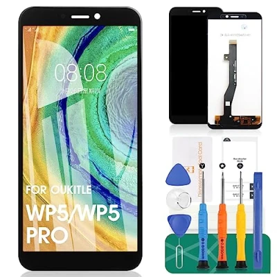 Abbildung von SRJTEK Für Oukitel WP5 LCD Bildschirm Pro Ersatz Display Touch Digitizer Montage Reparatur Kit(Schwarz ohne Rahmen