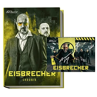 Abbildung von Eisbrecher Chronik / Buch von Sonic Seducer im Hardcover auf 499 Exemplare limitiert und handnummeriert + sign. Postkarte: ... handsign. Postkarten