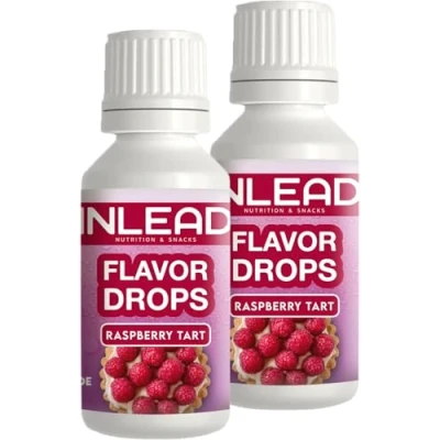 Abbildung von INLEAD Flavor Drops Zuckerfrei &amp; Kalorienfrei Aromatropfen für Speisen Getränke Vielseitig einsetzbar Top Geschmack Vegan 2x 30ml (Raspberry Tart Himbeer Torte)