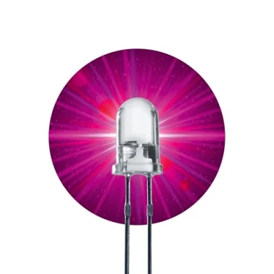 Abbildung von Lumetheus LED Leuchtdiode 5mm Pink 100 Stück extra helle Dioden 15.000 mcd 3V LEDs mit 2 Pins für KFZ, PC, Boot, Wohnwagen, Bastelset, Reparatur &amp; Lauflicht 50.000 Stunden Leuchtdauer