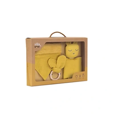 Abbildung von Set: Doudou Bär, Lätzchen und Beißring, rosa