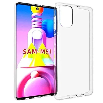 Abbildung von cofi1453® Silikon Hülle Basic kompatibel mit Samsung Galaxy M51 (M515F) Case TPU Soft Handy Cover Schutz Transparent