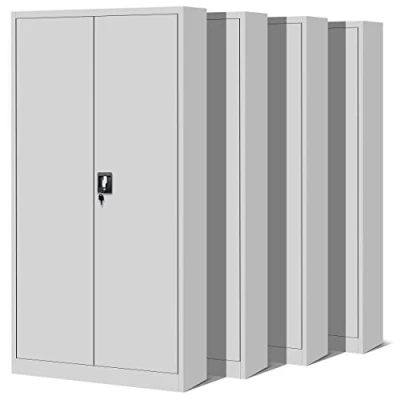 Abbildung von Jan Nowak 4er Set Aktenschrank C001H Büroschrank Metallschrank Stahlschrank Werkzeugschrank Stahlblech Pulverbeschichtet Flügeltürschrank Abschließbar 195 cm x 90 40 (grau/grau)