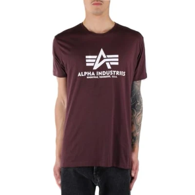 Abbildung von Alpha Industries Tshirt print, Herren, Größe: XS, Deep maroon