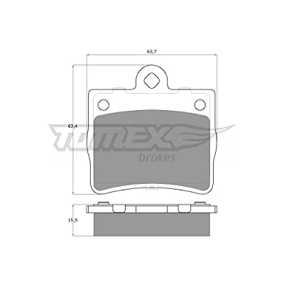 Abbildung von TOMEX brakes TX 12 77 Bremsbelagsatz Hinterachse MERCEDES BENZ: C Klasse Limousine, E Coupe
