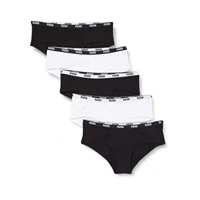 Abbildung von Puma Damen Women&#039;s (5 Pack) Hipster Panties, Black/White, M EU