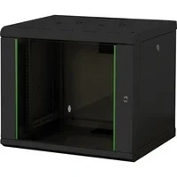 Abbildung von DIGITUS Netzwerk Schrank 19 zoll 9 HE Wandmontage 450 mm Tiefe Traglast 100 kg Unique Serie Glastür Schwarz