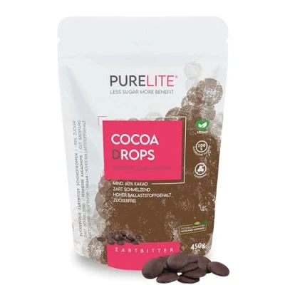 Abbildung von PURELITE Cocoa Drops ZARTBITTER vegan große Schokodrops