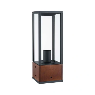 Abbildung von Paulmann LED Gartenstrahler &quot;Lichtobjekt Timba IP44 eckig 400mm max. 60W 230V E27 Holz&quot;, 1 flammig, Leuchtmittel ohne