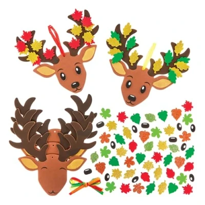 Abbildung von Baker Ross FN302 Hirsch Deko Set 5er Pack, Herbstdekoration für Kinder,