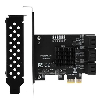 Abbildung von PCI E bis 6 Port SATA 3.0 Festplatte 6G Erweiterungskarte für ASMedia ASM1166 Master, E3.0 GEN3 1 x Schnittstelle, Plug &amp; Play
