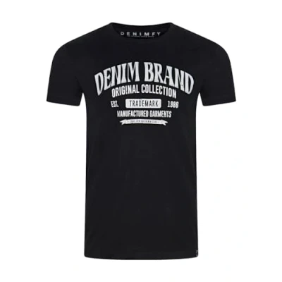 Abbildung von DENIMFY Tshirt Herren Baumwolle Regular Fit DFNuri Rundhals Kurzarm Sommer Tee Shirt Logoprint, Größe:XXL, Farben:Navy (CDY)