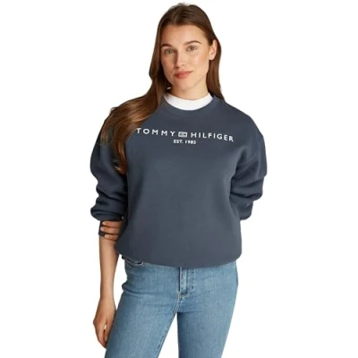Abbildung von Tommy Hilfiger CORP LOGO Sweatshirt, Damen, Größe: 3XL, Military denim