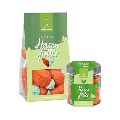 Abbildung von 2er Set Hasenfutter Fruchtgummis &amp; Marshmallows Geschenk zu Ostern Ostergeschenk Mitbringsel für Kinder Süßigkeiten Fröhliche Osterüberraschung