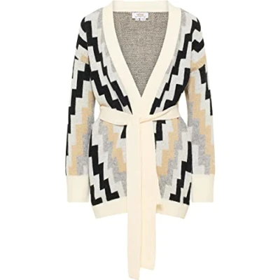 Abbildung von ALARY Women&#039;s Offener Strickcardigan, Wollweiss Mehrfarbig, XS/S