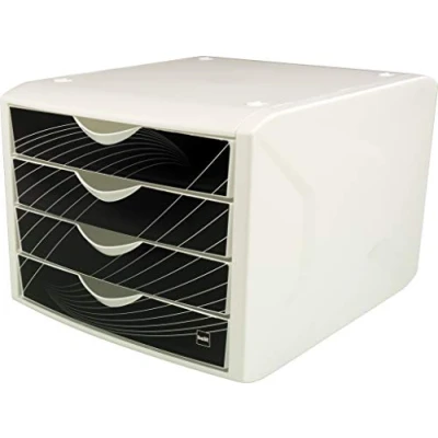 Abbildung von helit H6129595 Schubladenbox „the chameleon“, 4 Schubladen, black king, schwarz
